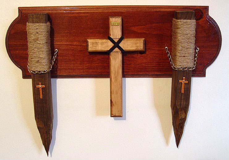Vampire Stake and Cross wall hanging set